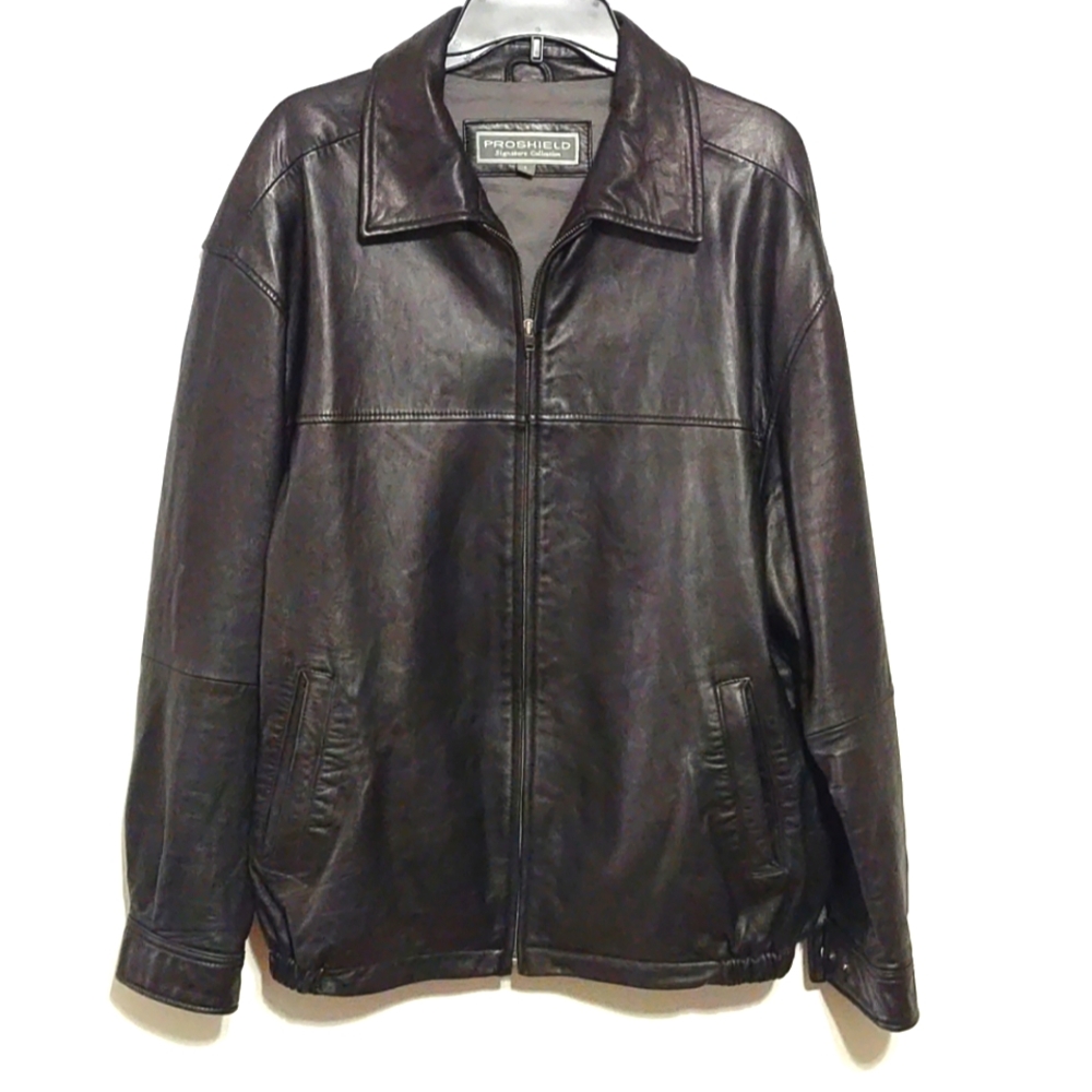Proshield Men's Signature Collection Large Black Leather Jacket